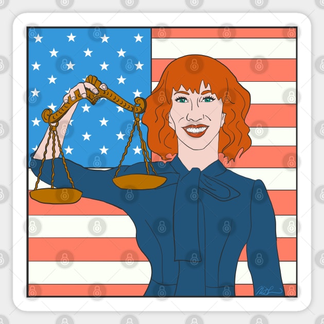 Kathy Griffin, American Woman Sticker by thecompassrose